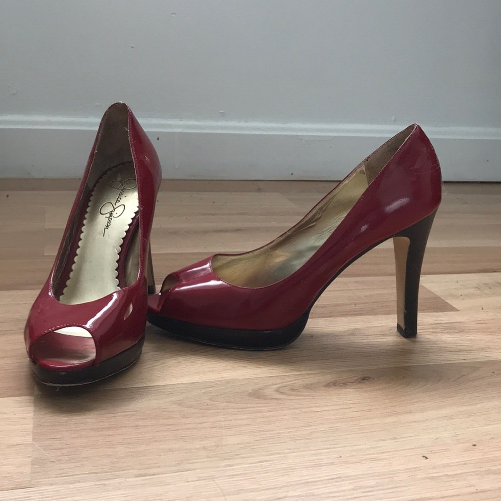 Bright red heels!